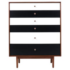 Retro Milo Baughman Two-Tone Lacquered Highboy for Glenn of California