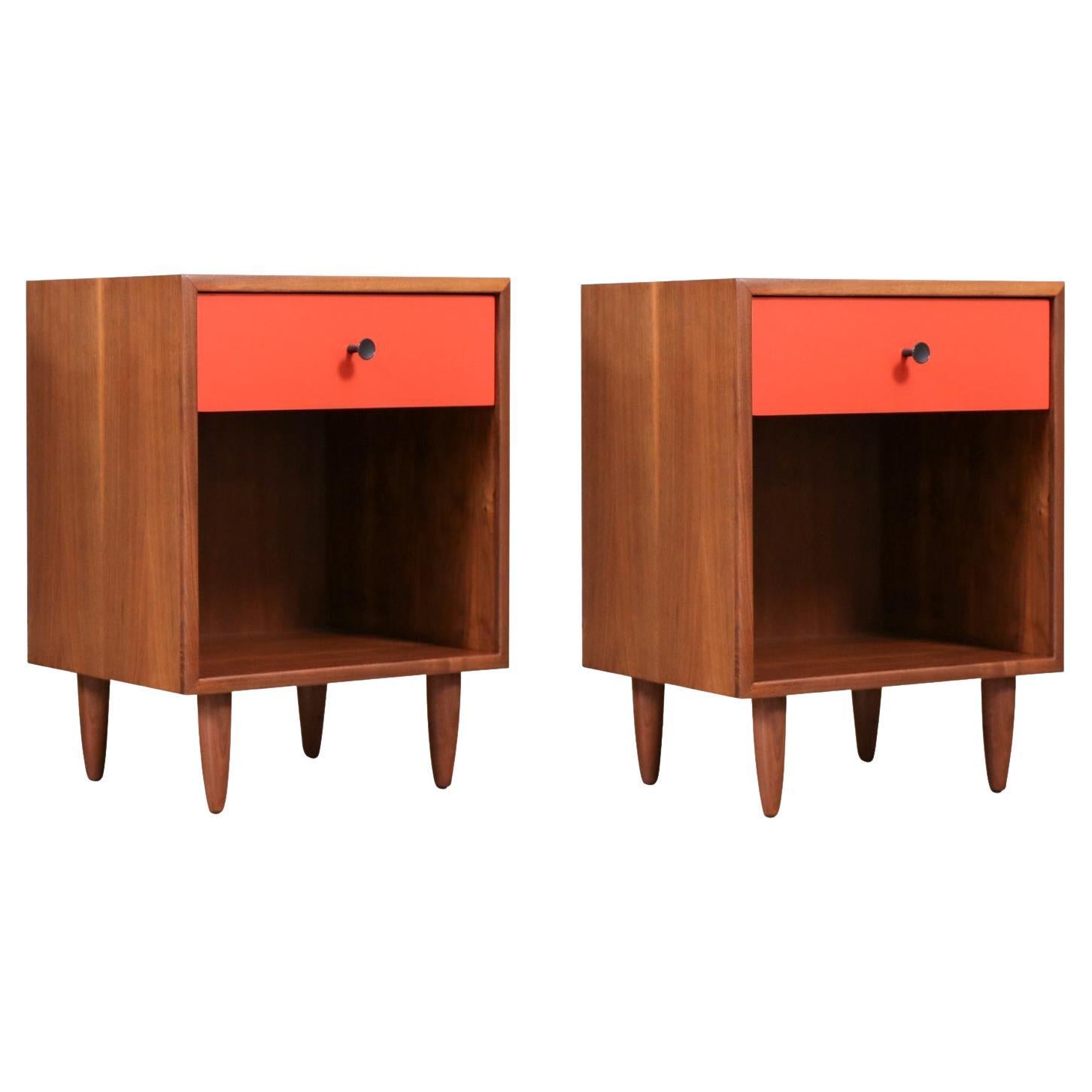 Milo Baughman Two-Tone Lacquered Night Stands for Glenn of CA