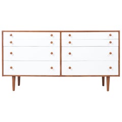 Vintage Milo Baughman Two-Tone Lacquered and Walnut Dresser for Glenn of California