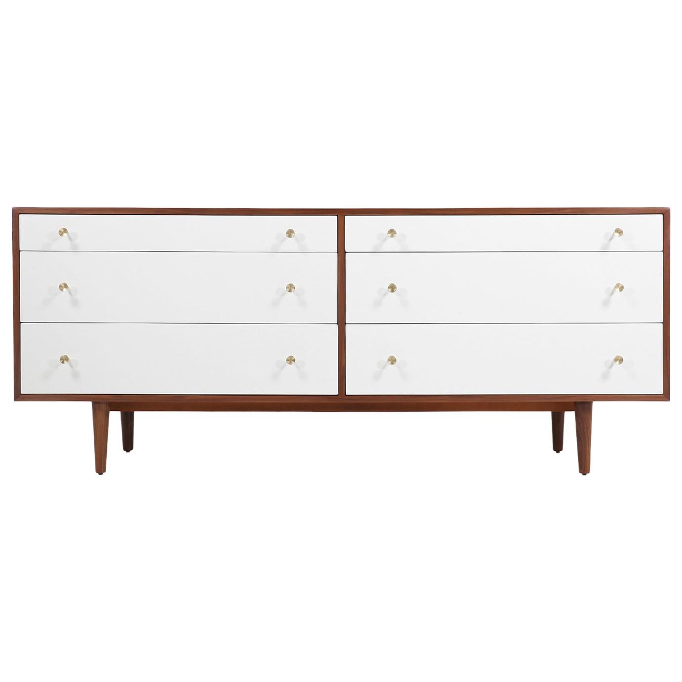 Milo Baughman Two-Tone Walnut and Lacquered Dresser for Glenn of California