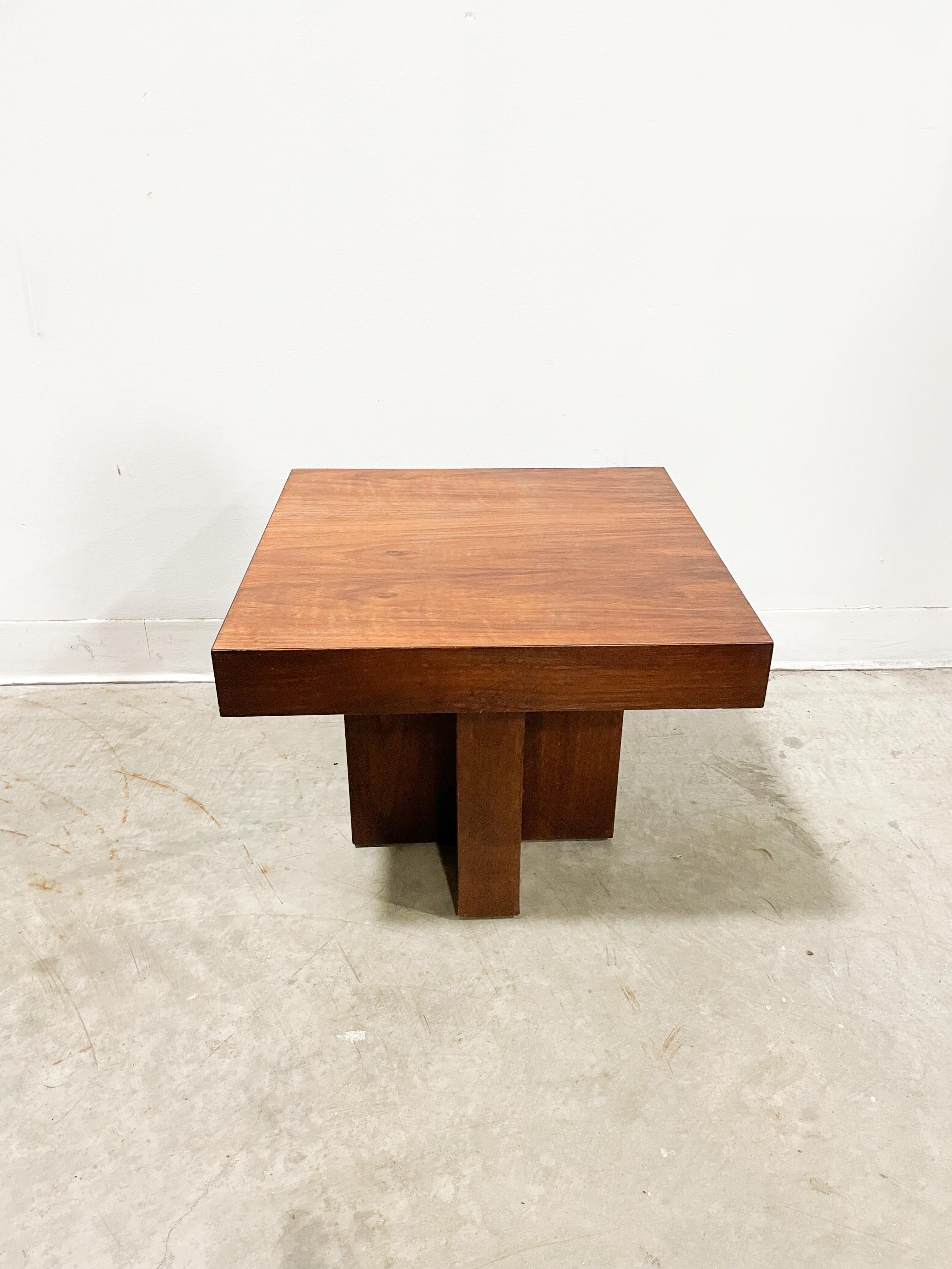 Mid-Century Modern Craft Associates Walnut Cruciform Base Side Table