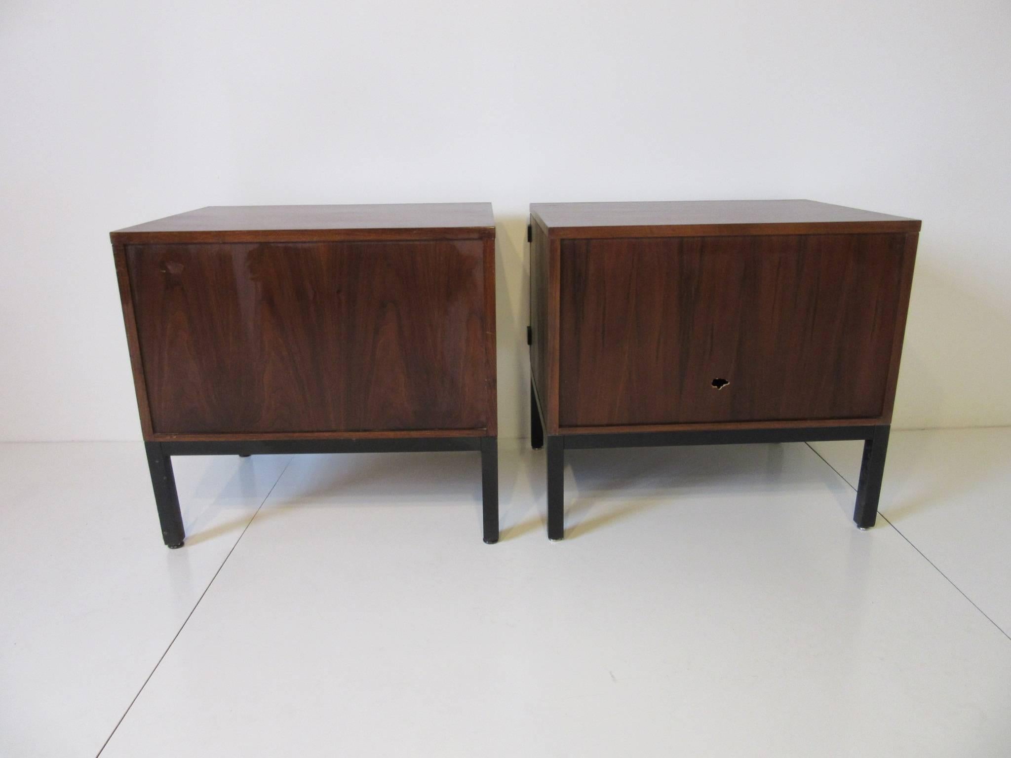 20th Century Milo Baughman Walnut Nightstands for Directional