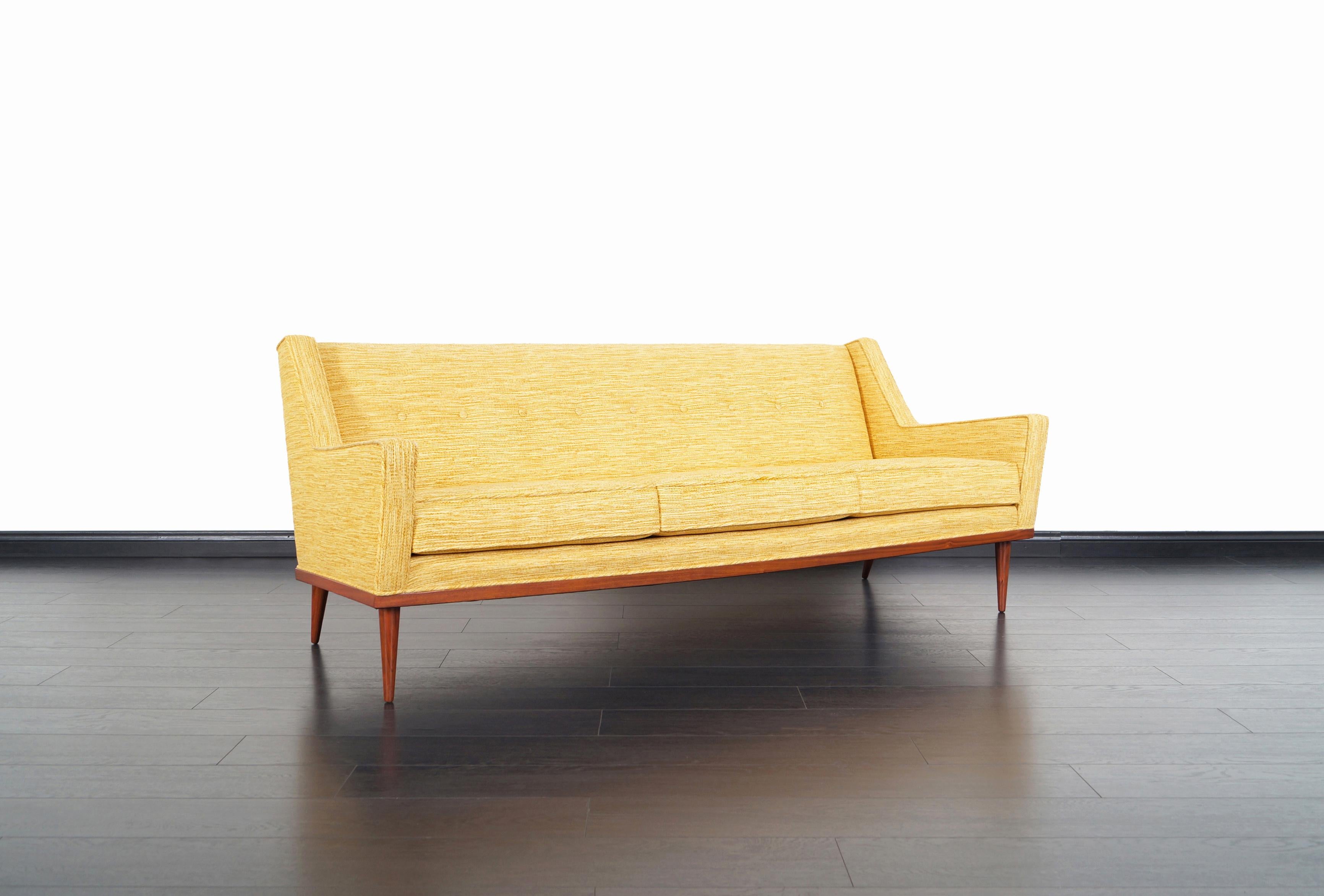 Mid-Century Modern Vintage Walnut Sofa by Milo Baughman for James Inc.