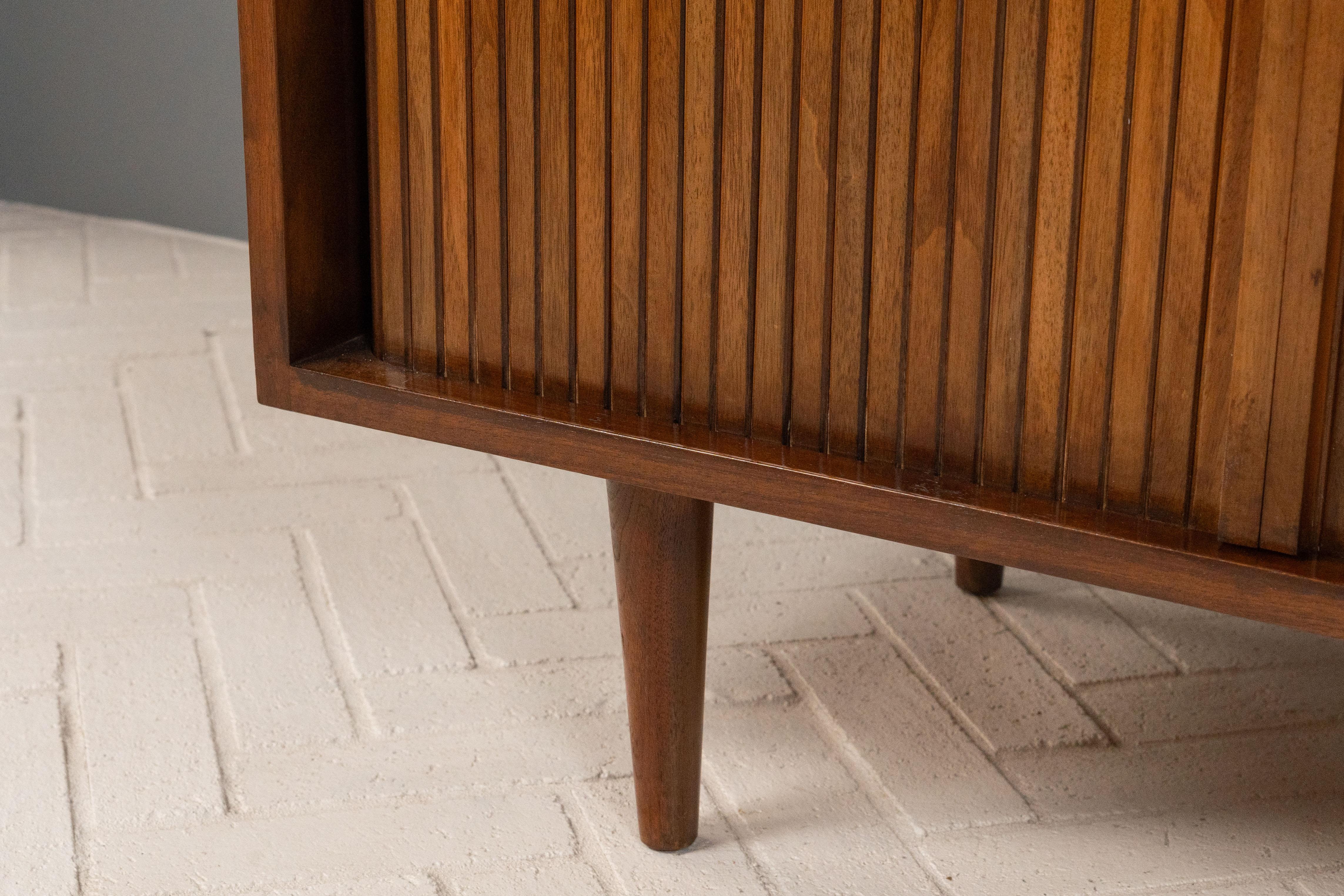 Milo Baughman Walnut Tambour Cabinet 6