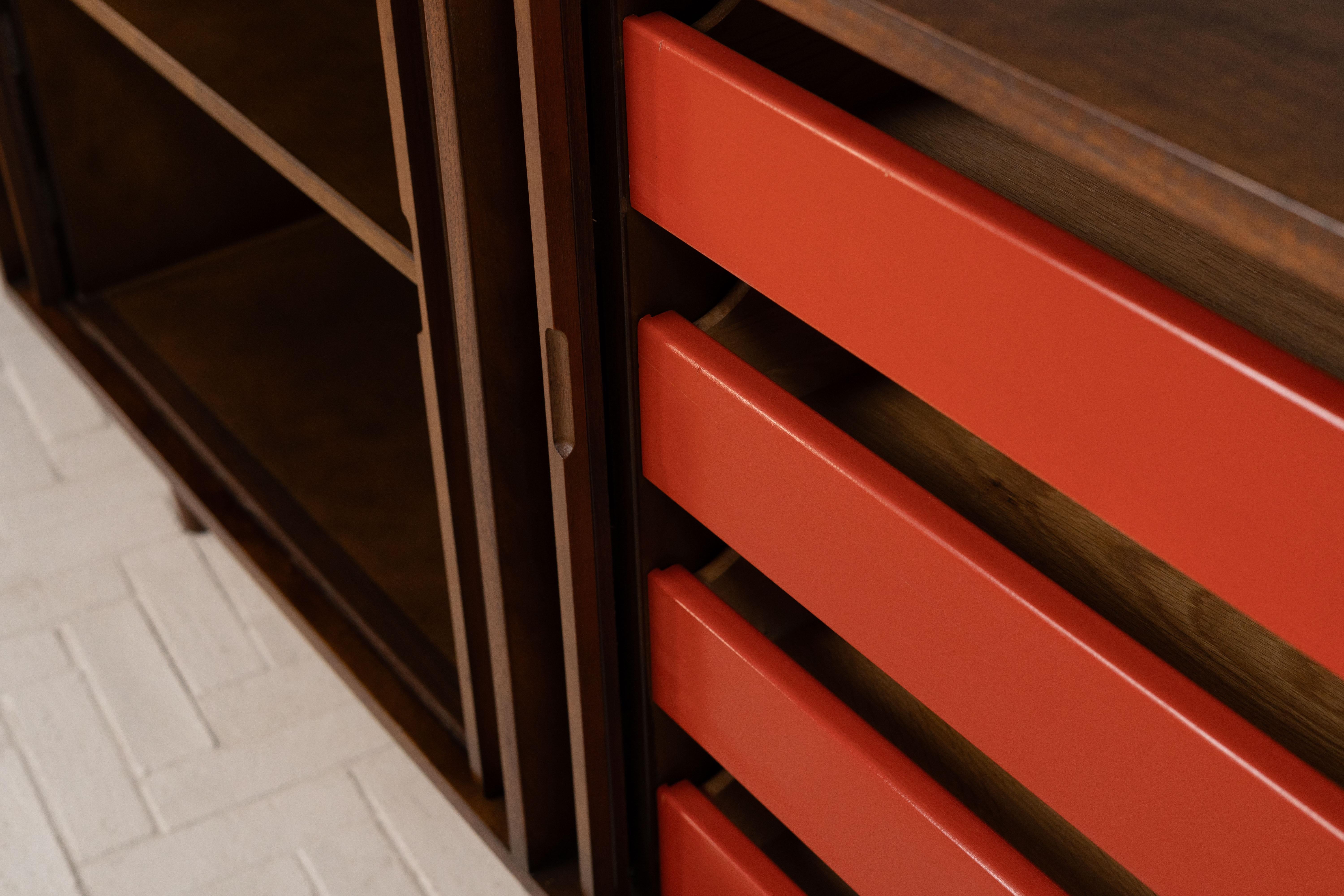 Milo Baughman Walnut Tambour Cabinet 2