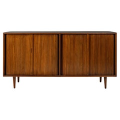Milo Baughman Walnut Tambour Cabinet