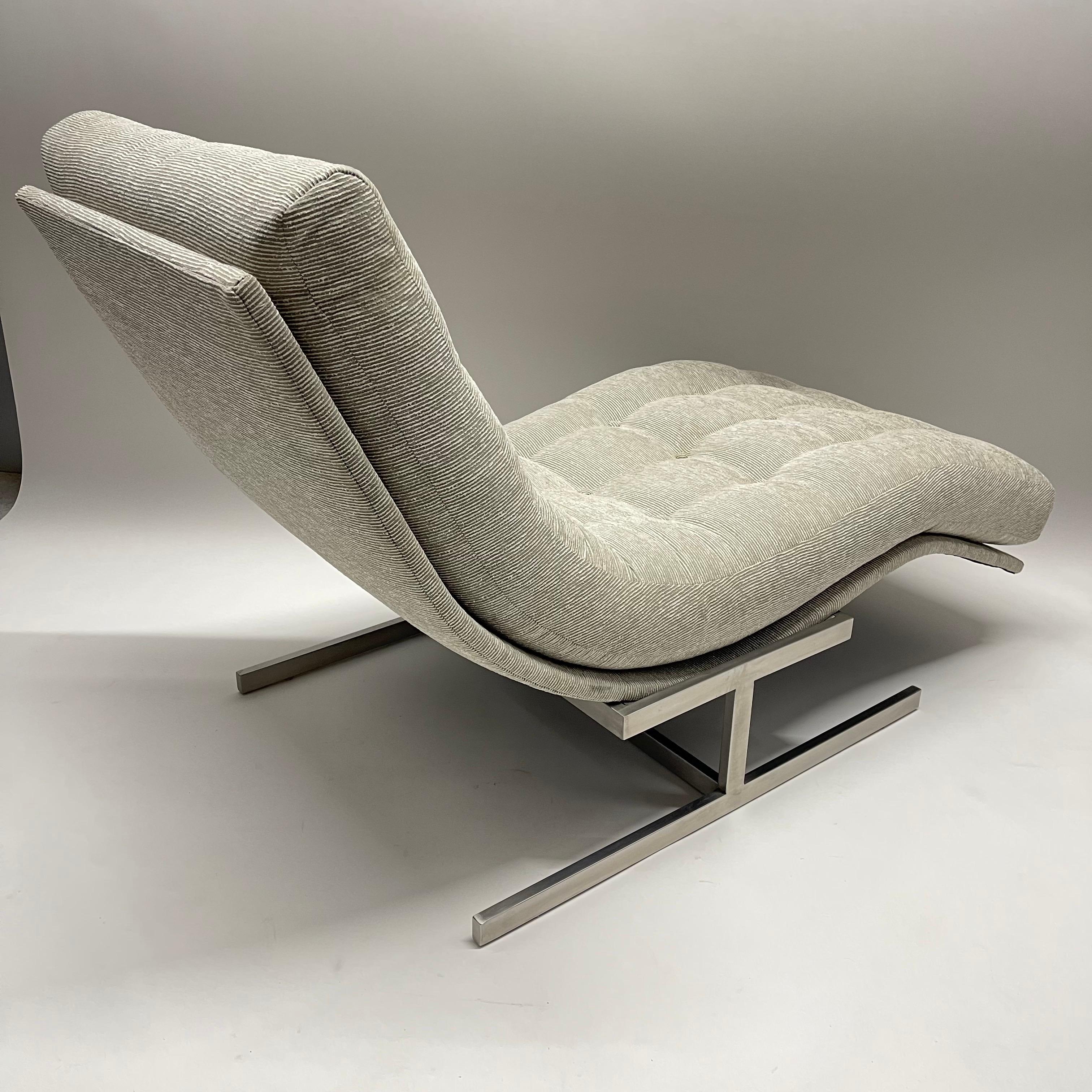 Mitte des Jahrhunderts Wave Chaise im Stil von Milo Baughman, ca. 1970er Jahre 1