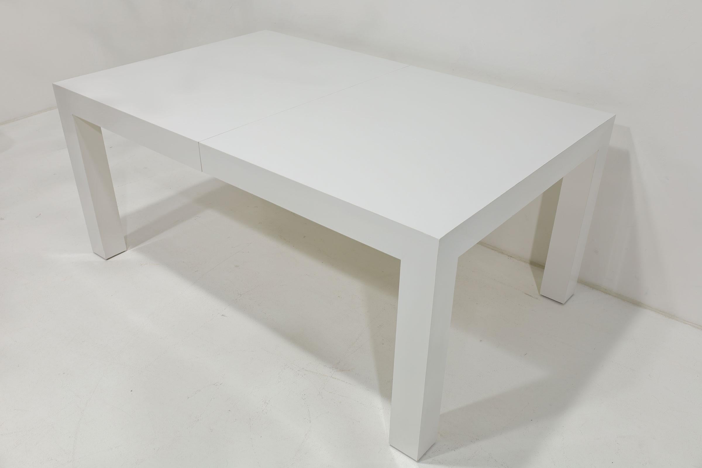 20th Century Milo Baughman White Lacquer Parsons Dining Table