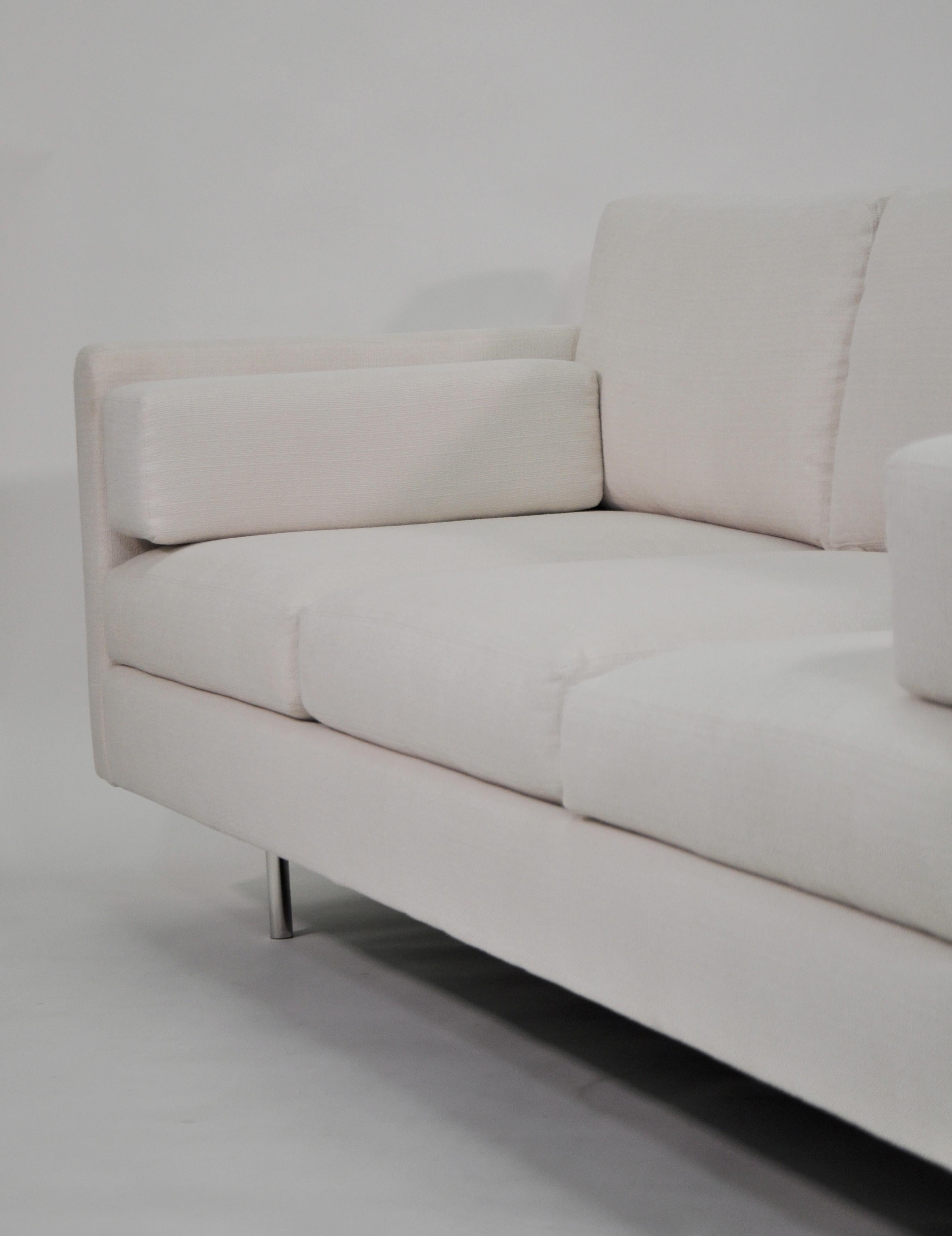 Contemporary Milo Baughman White Sofa, Thayer Coggin 855 Design Classic