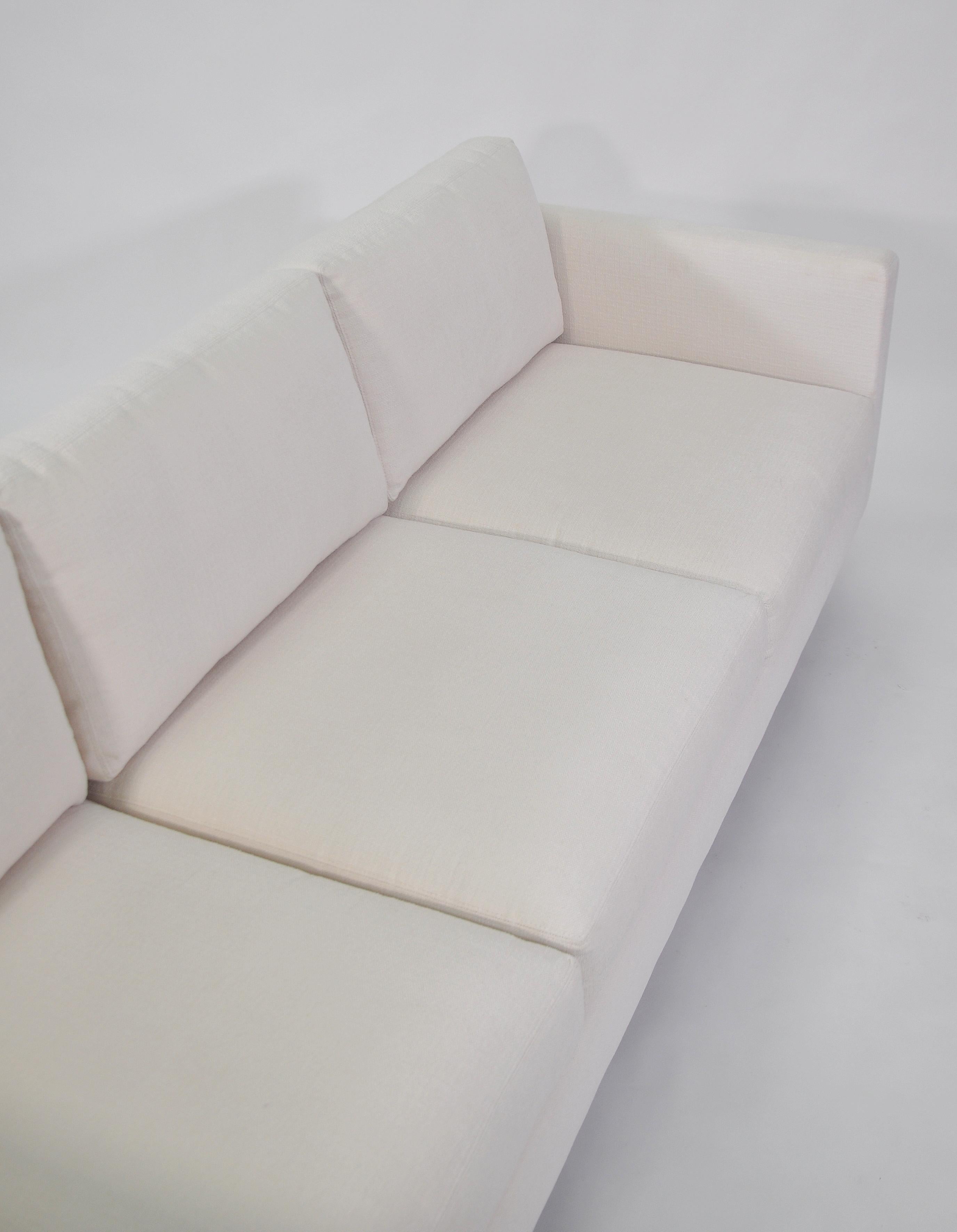 Milo Baughman White Sofa, Thayer Coggin 855 Design Classic 1