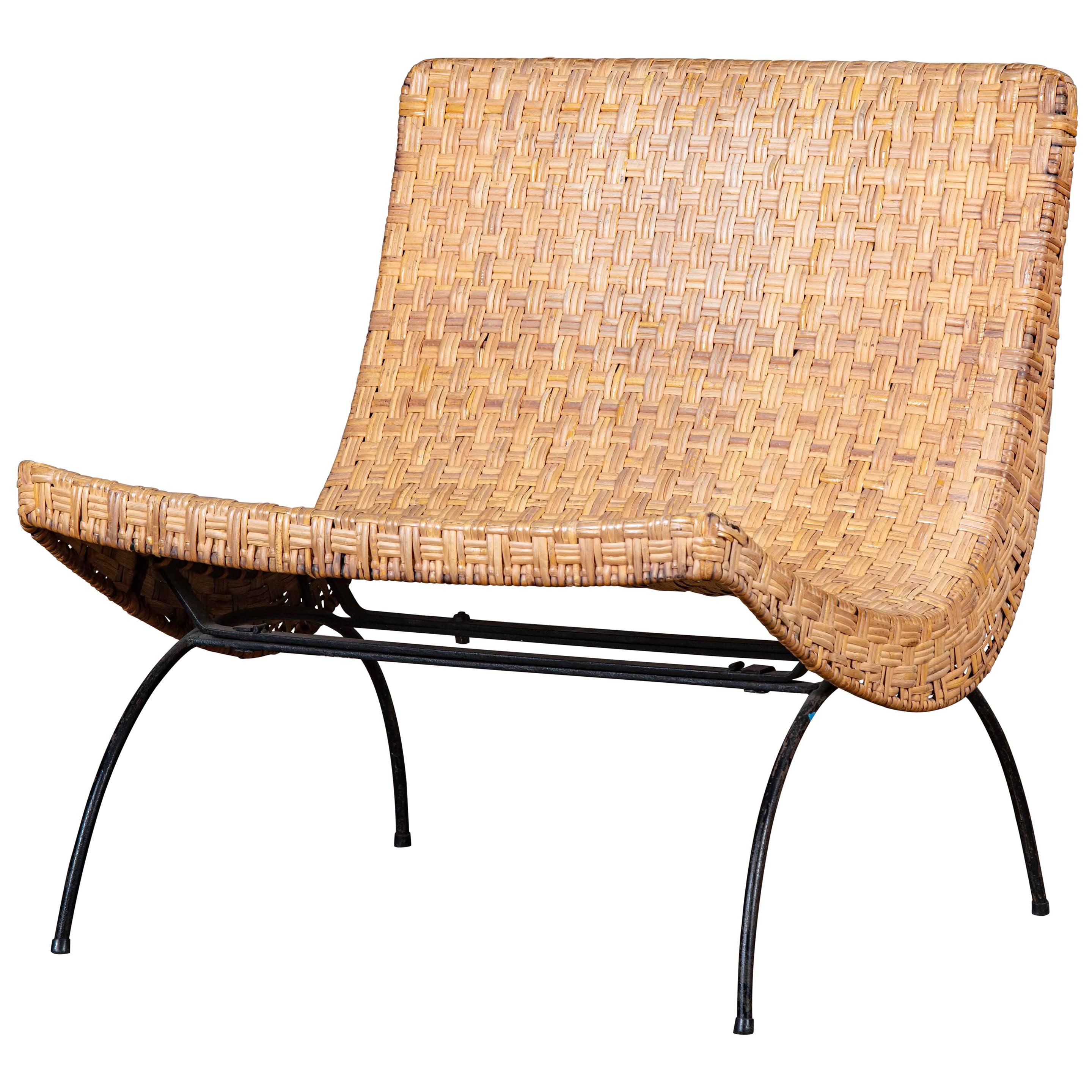 Milo Baughman Woven Lounge Chair