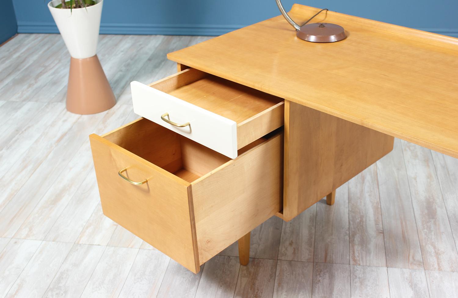 Brass Milo Baughman Writing Desk for Murray Furniture