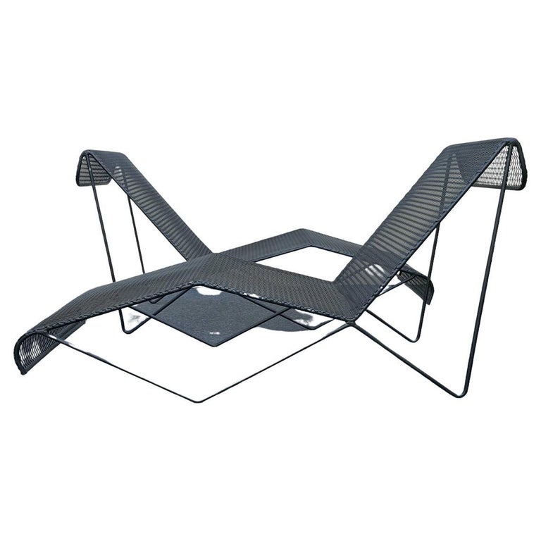 Wrought Iron Chaise Lounges for Pacific Ironwork Mid 20th Century For