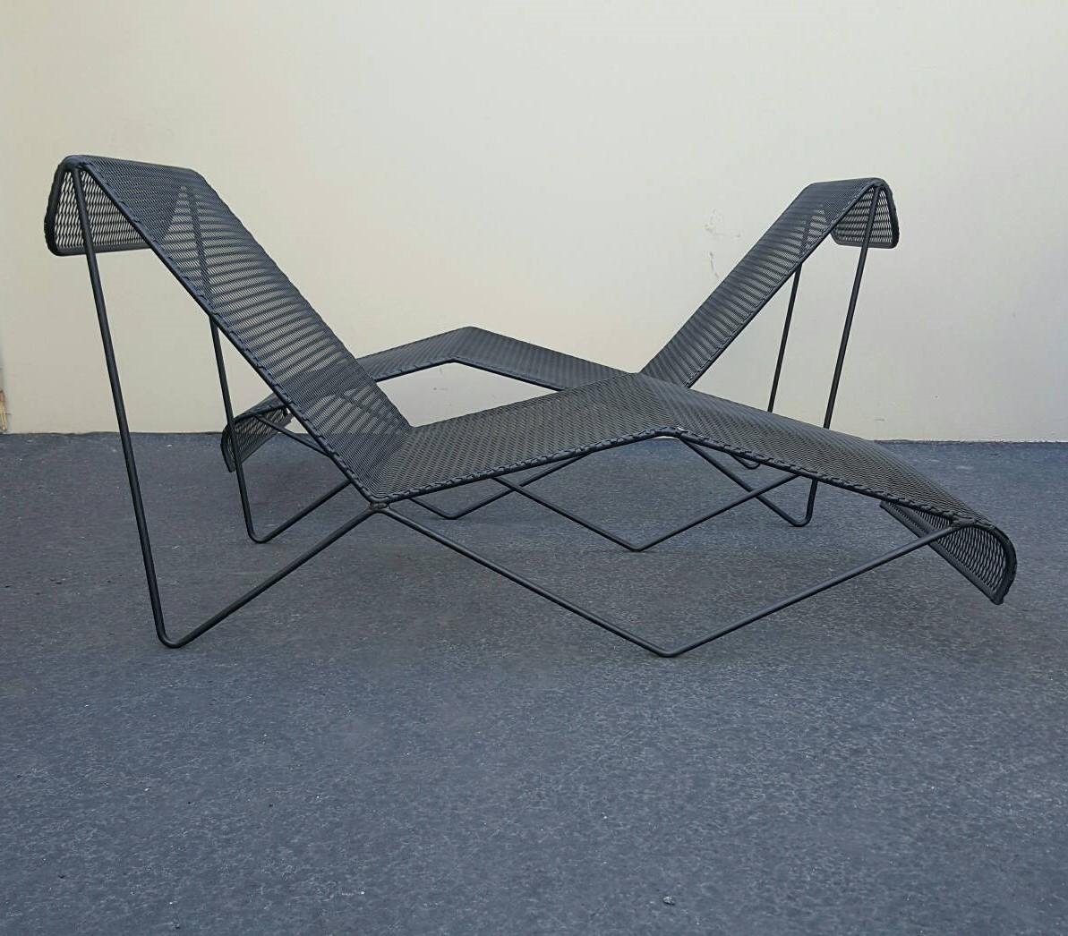 Wrought Iron Chaise Lounges for Pacific Ironwork Mid 20th Century 1