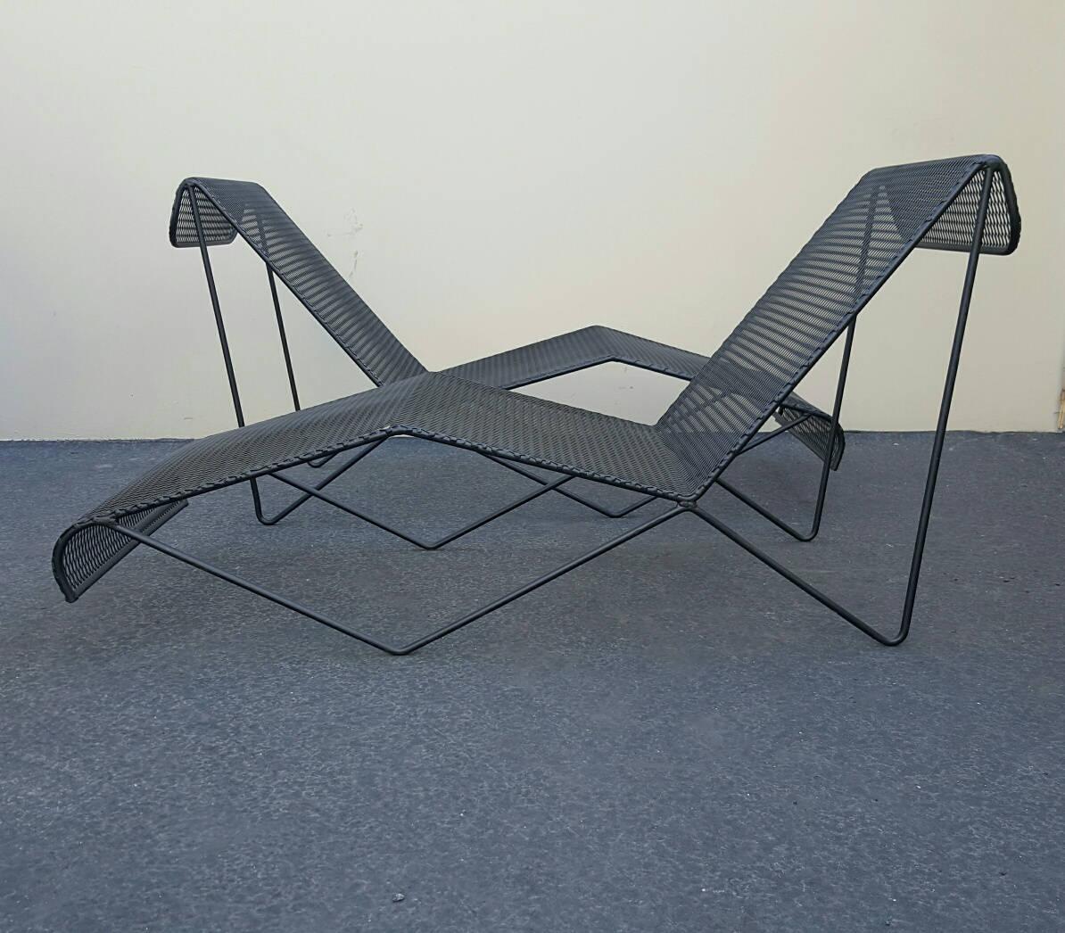 Wrought Iron Chaise Lounges for Pacific Ironwork Mid 20th Century 2