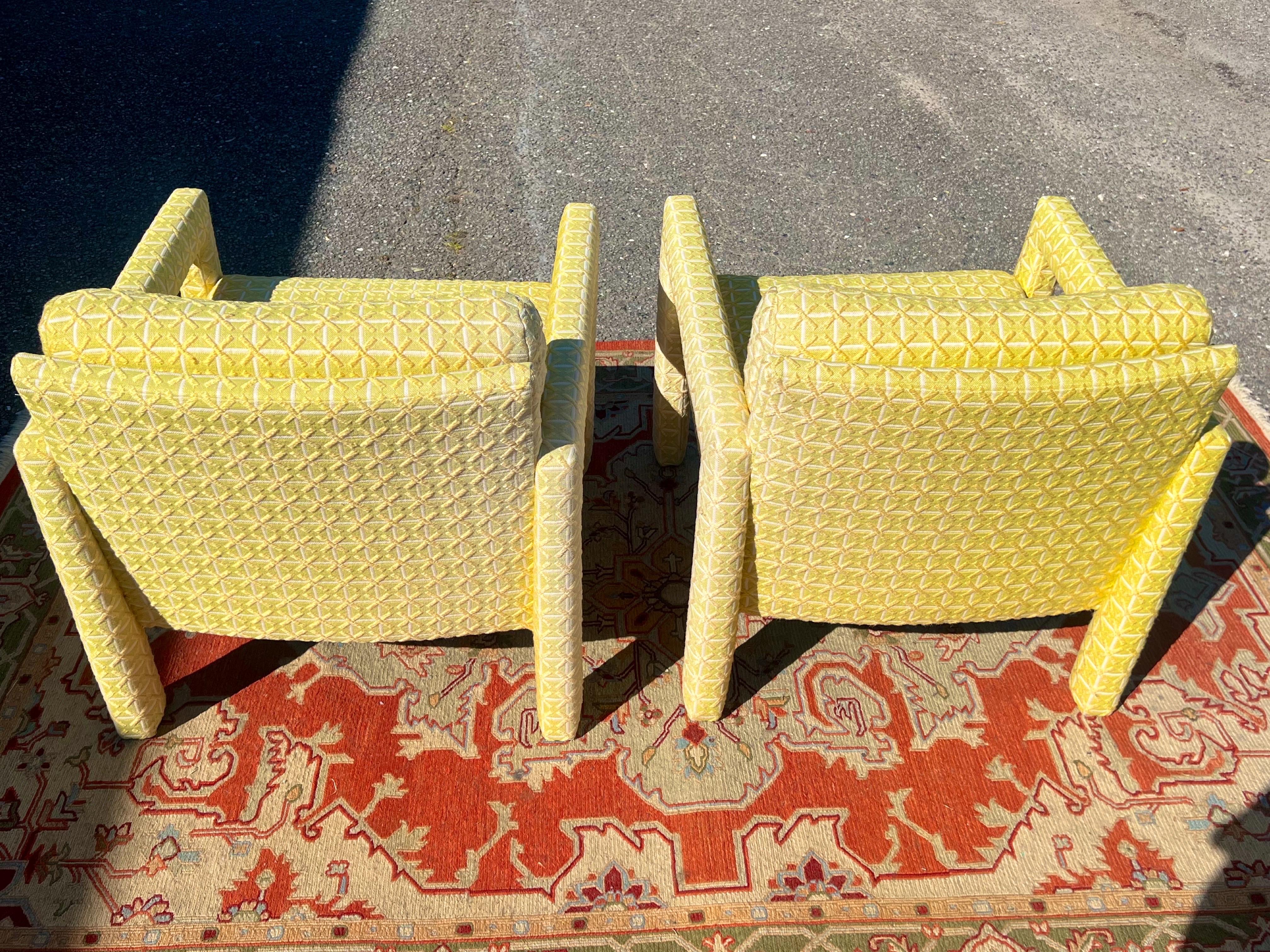 Milo Baughman Yellow Parsons Chairs 5