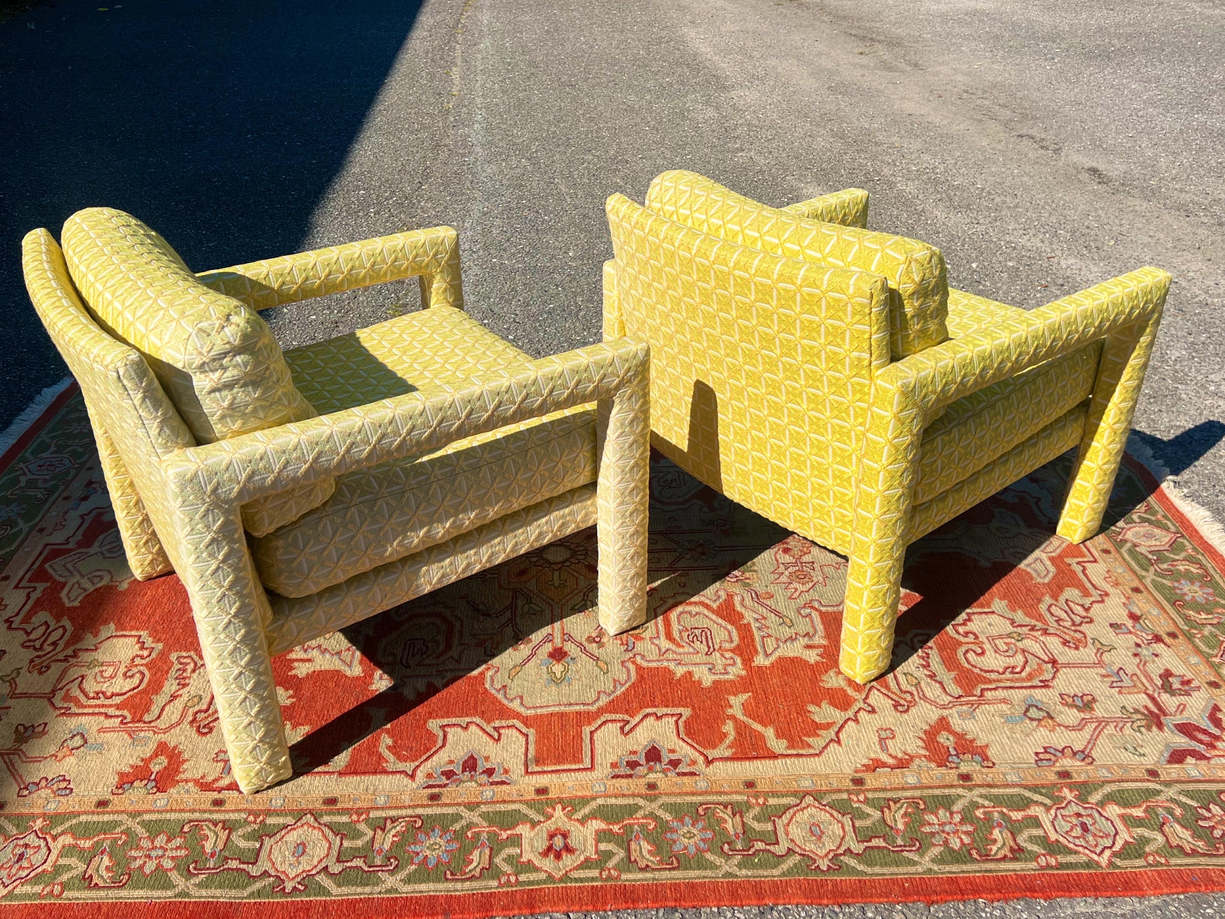 Milo Baughman Yellow Parsons Chairs 6