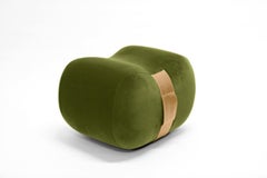 Milo Bean Ottoman, Avocado/Umber Velvet