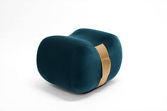 Milo Bean Ottoman, Ming/Umber Velvet