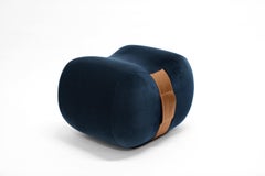 Milo Bean Ottoman, Ocean/Chesterfield Velvet