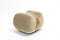 Milo Bean Ottoman, Shell/Umber Velvet