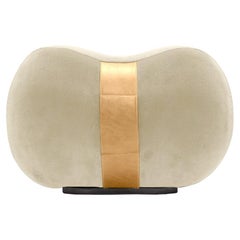 Milo Bean Ottoman, Shell/Umber Velvet