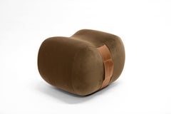 Milo Bean Ottoman, Taupe/Chesterfield Velvet