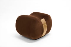 Milo Bean Ottoman, Terra Cotta/Umber Velvet