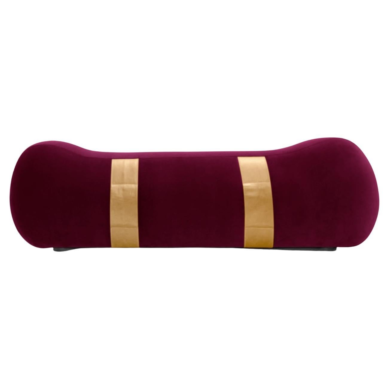 Milo Bench, Cranberry/Umber For Sale