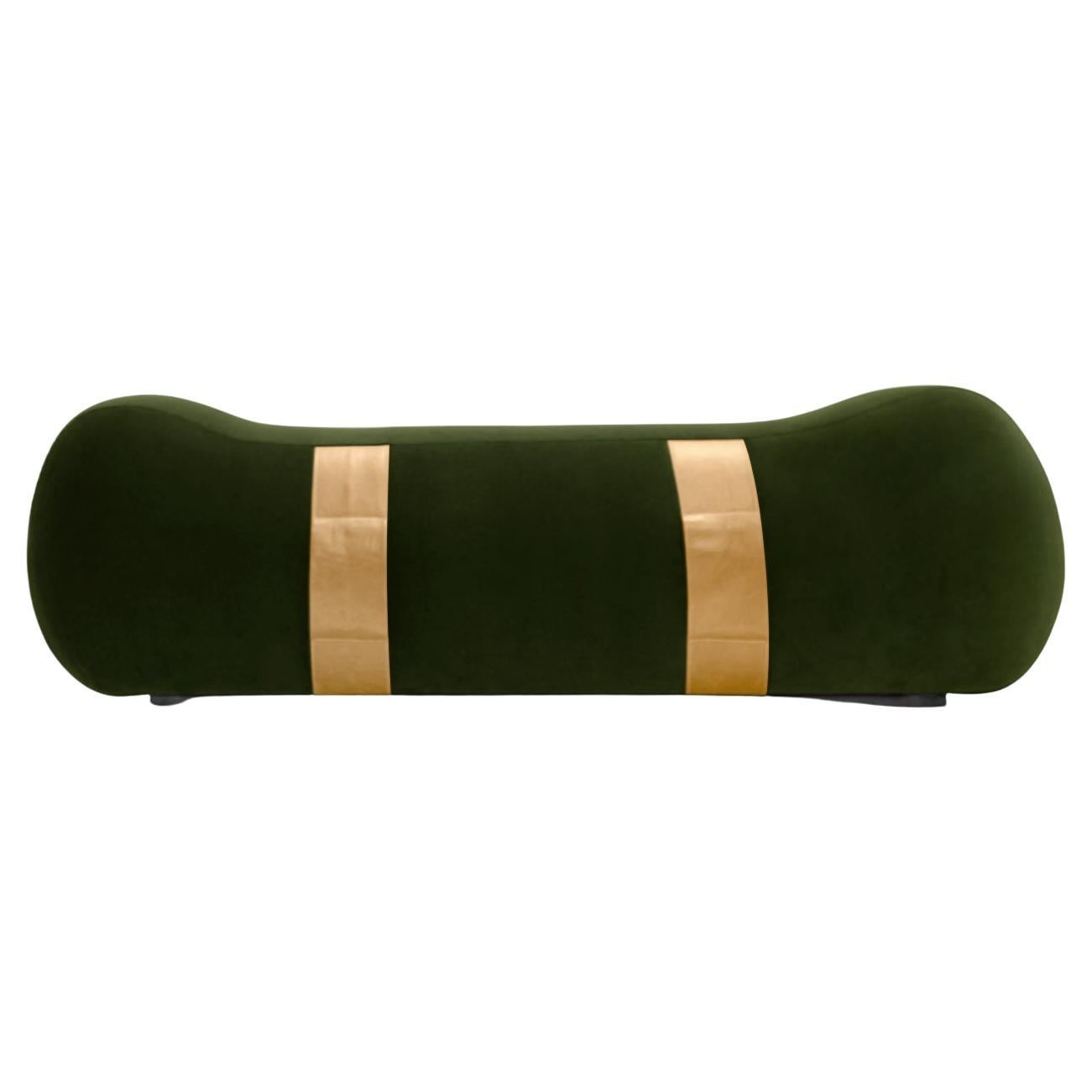 Milo Bench, Evergreen/Umber For Sale