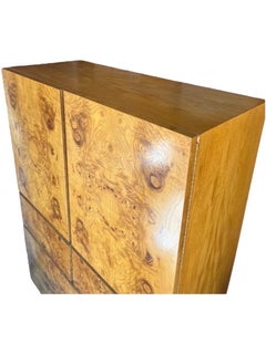 Milo Boughman for Lane Mid-Century Modern Burl Wood Gentleman Dresser or Armoire