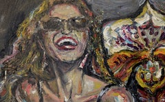 Dancers and Orchids - Pop Art in Oil and Mixed Media on Canvas