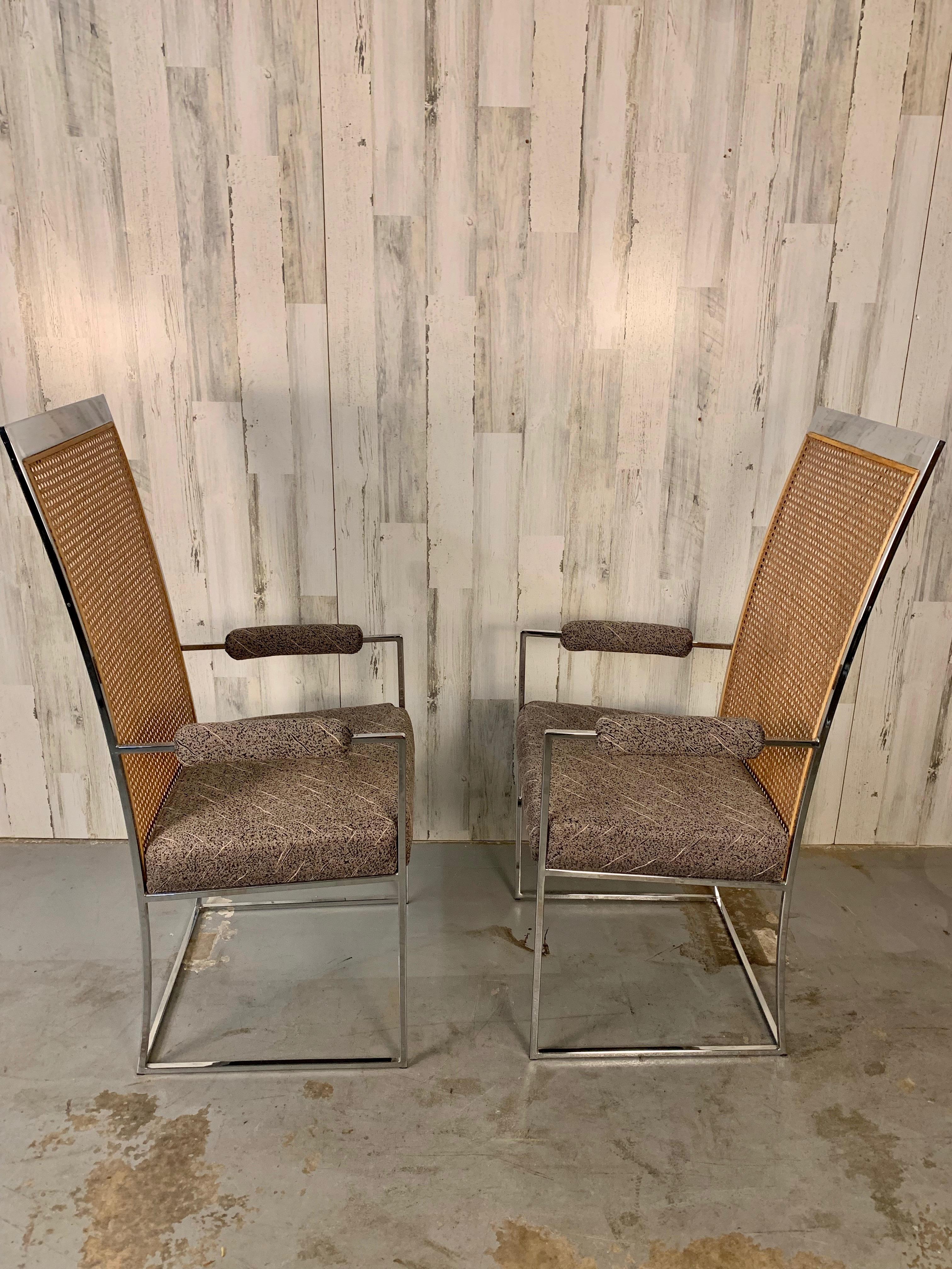 Milo Baughman High Back Cane Dining Chairs for Thayer Coggin For Sale 2