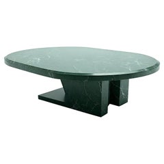 Milo - Green Marble Coffee Table with Architectural Pedestal Base by Artisanal