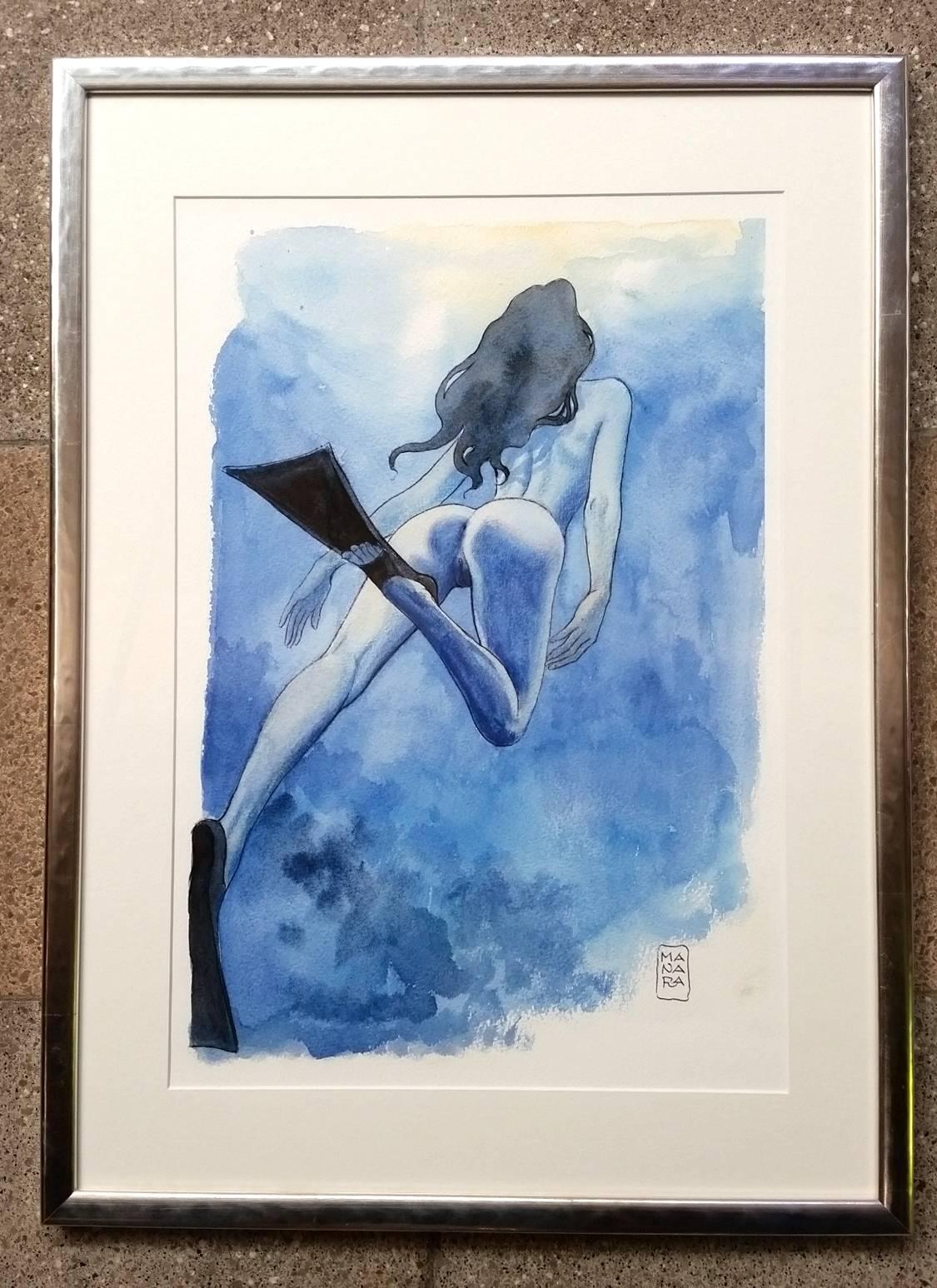 No swimming 2 - 2015 - Painting by Milo Manara
