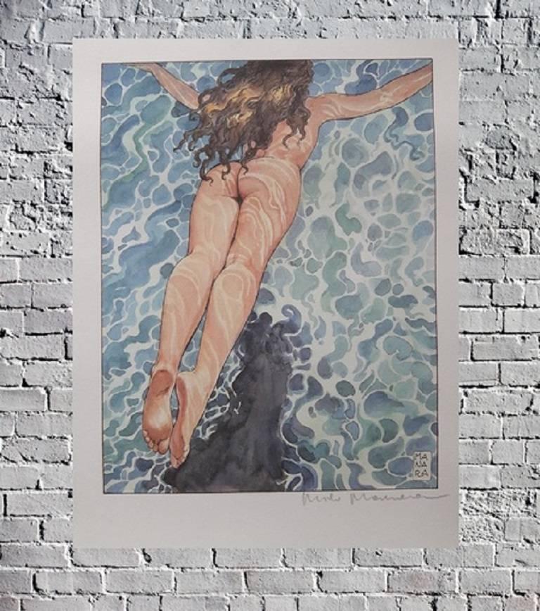 Le plongeon - Print by Milo Manara