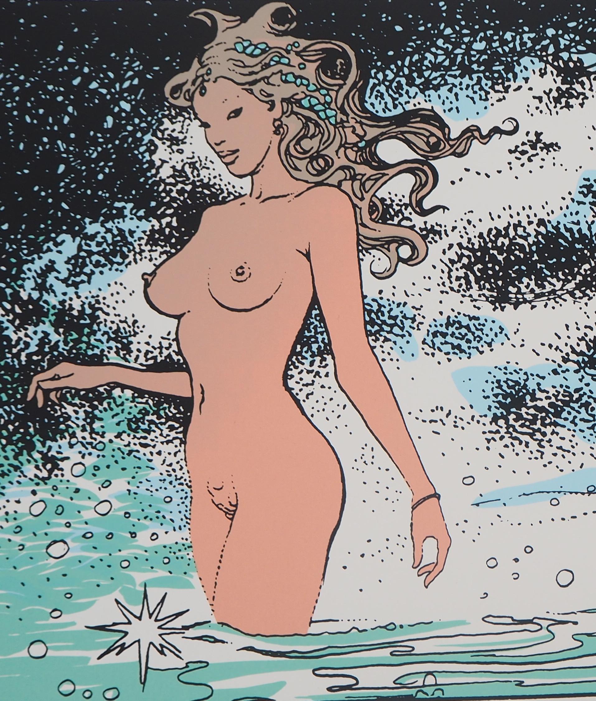 Vénus sur la plage - Sérigraphie originale - Moderne Print par Milo Manara
