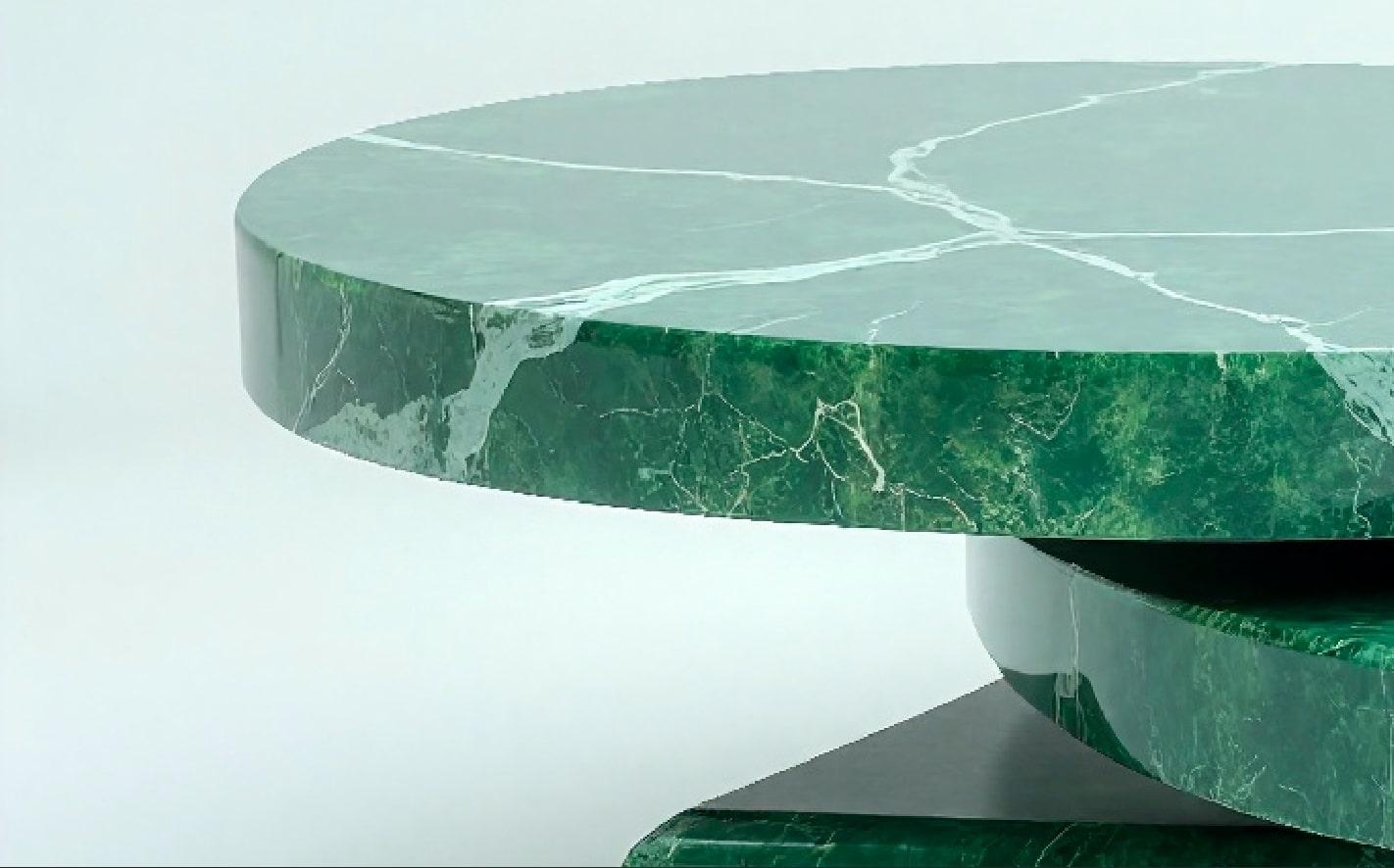 Milo - Mesa baja de mármol de inspiración de mediados de siglo by Artisanal Indio en venta