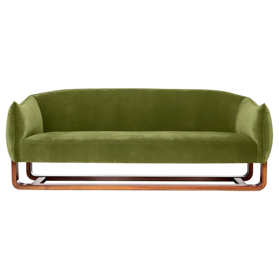 Milo Sofa, Avocado/Creme Brulee Velvet