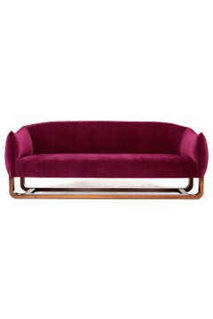 Milo Sofa, Cranberry/Chesterfield Velvet