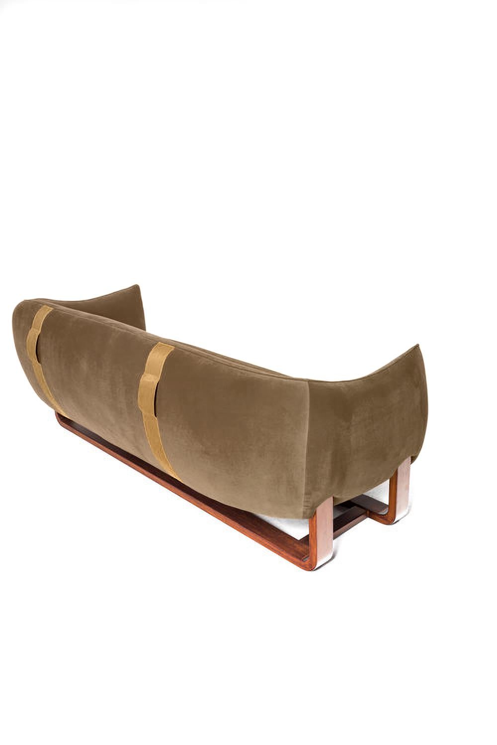 Designer Marie Burgos has expanded on the design concept for her acclaimed Milo lounge chair and created the newly introduced Milo sofa. She uses a molded wooden frame to support the luxuriously comfortable seating that is covered in any of a wide