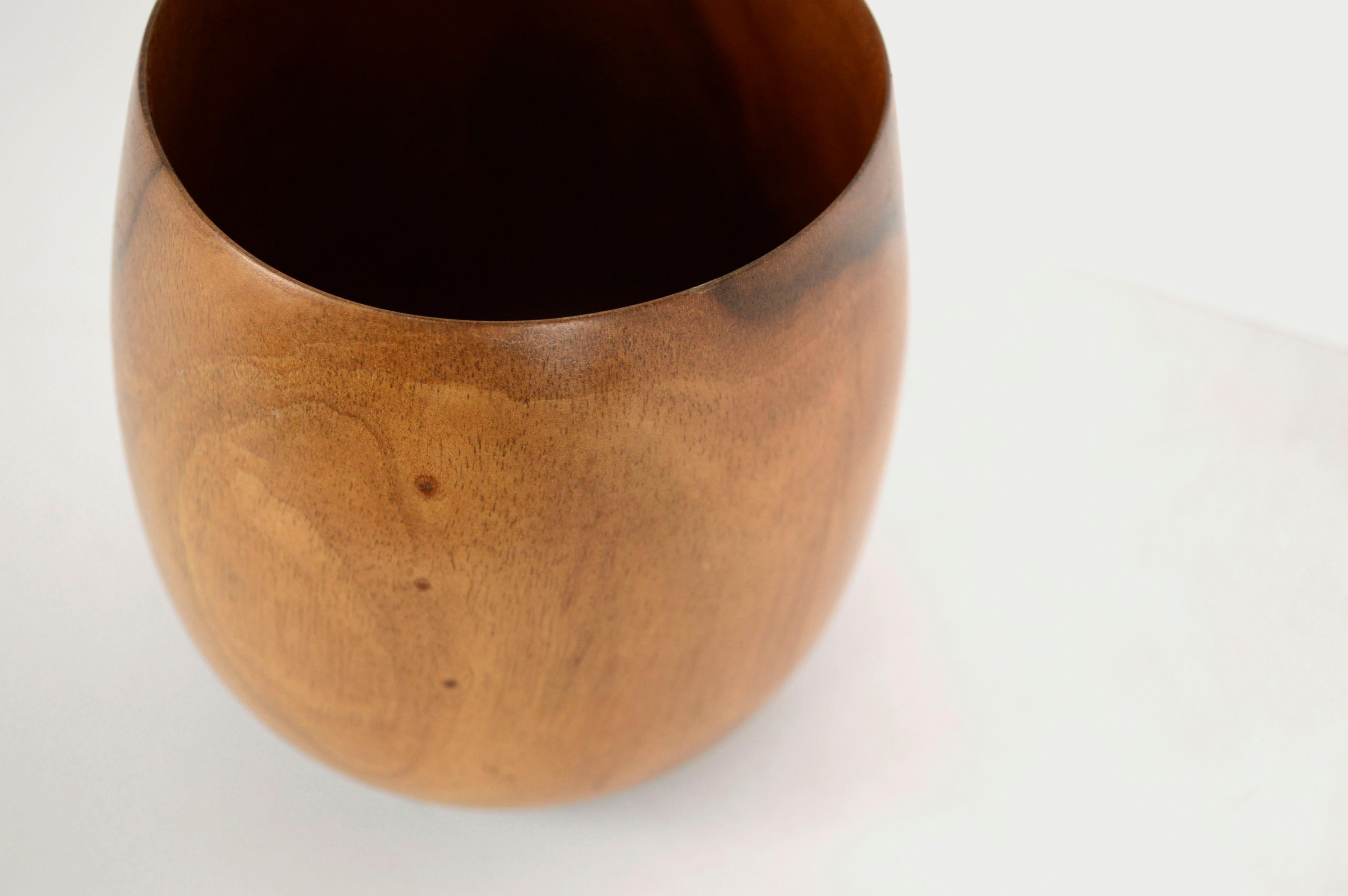 Organic Modern Milo Wood Bowl, Hawaiian Hand Turned Wood Vessel by Joseph Mathieu For Sale