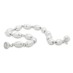Milor 14 Karat White Gold Haly Bead Link Bracelet