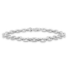 Milor 14 Karat White Gold Oval Link Bracelet