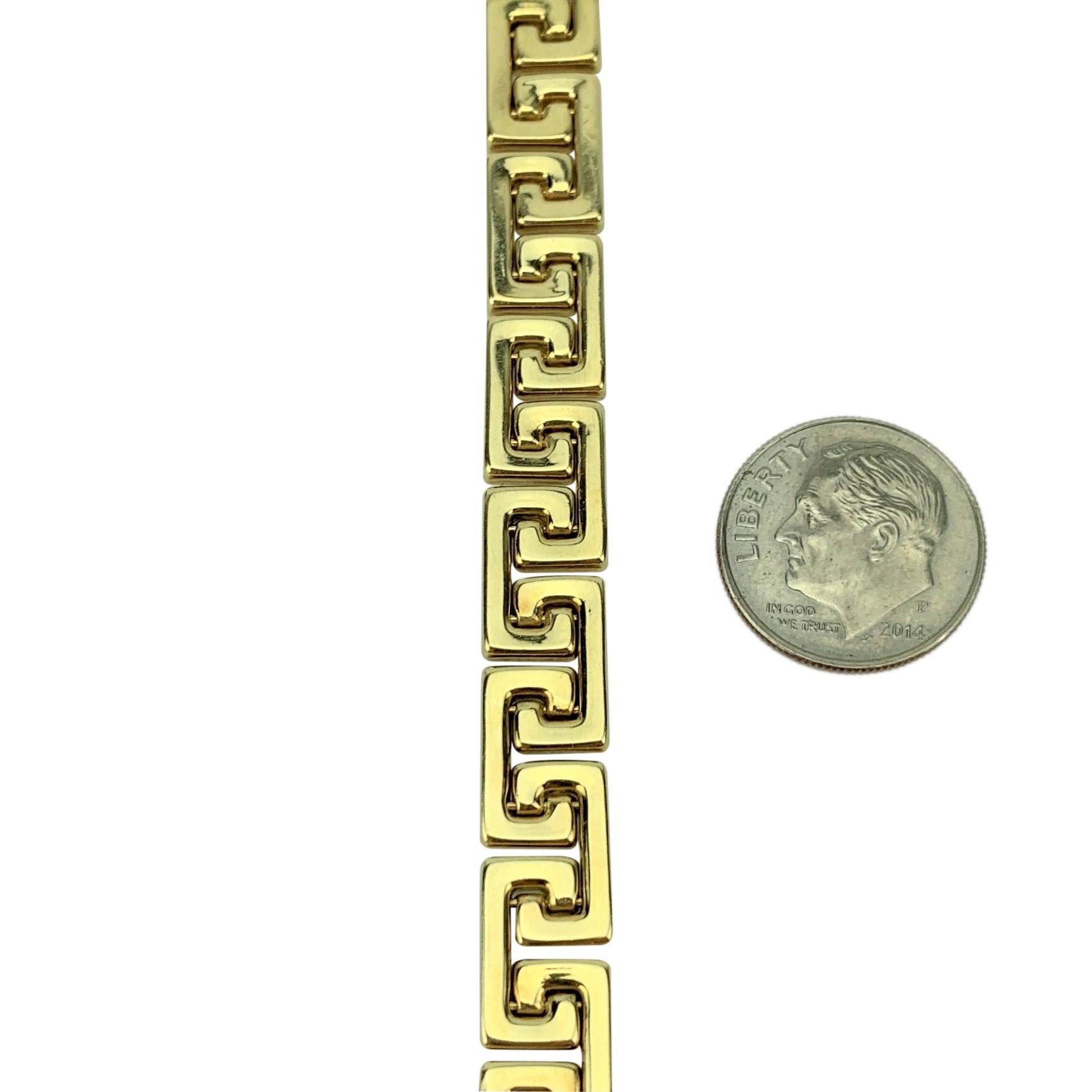 14k gold greek key bracelet