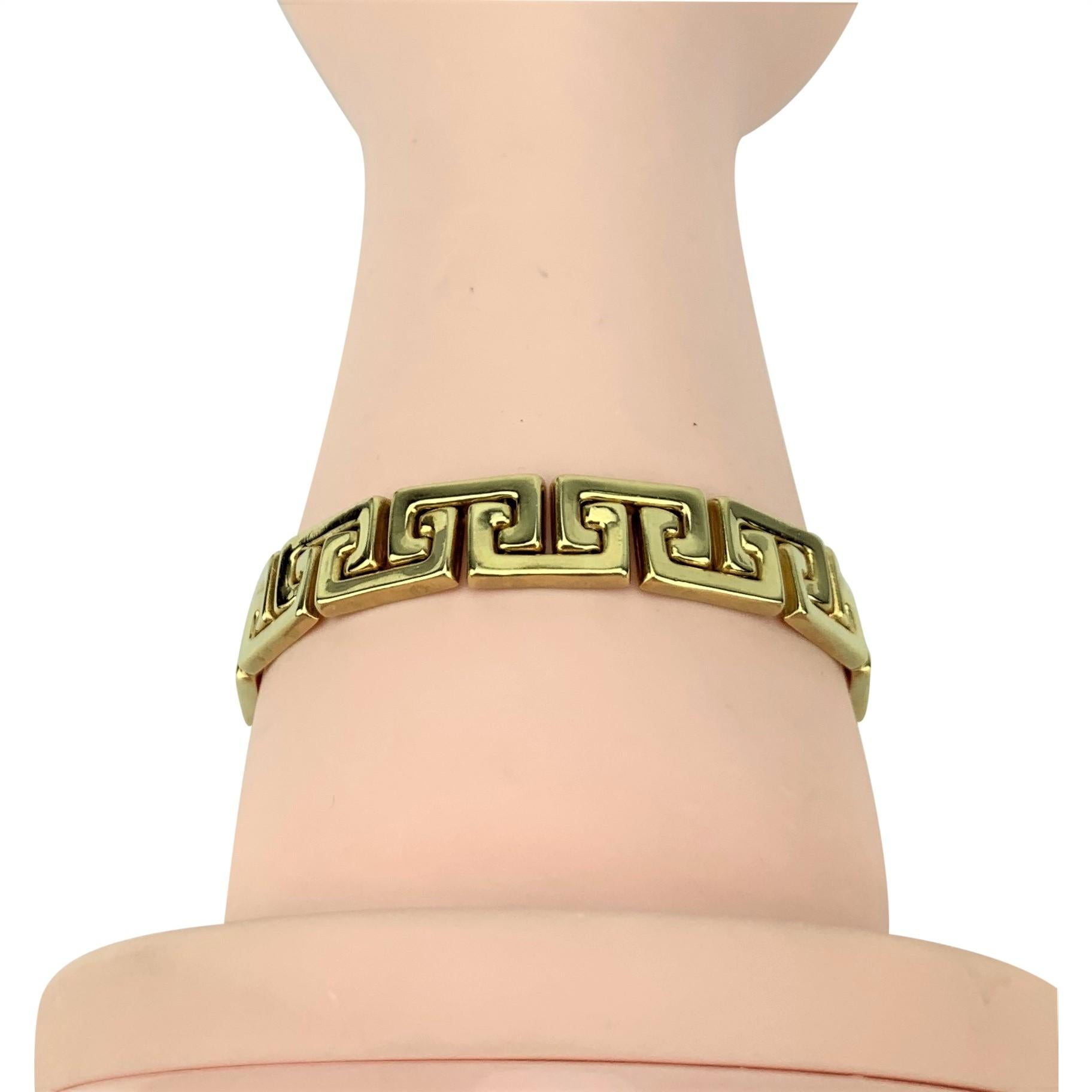 Women's Milor 14 Karat Yellow Gold Greek Key Link Bracelet