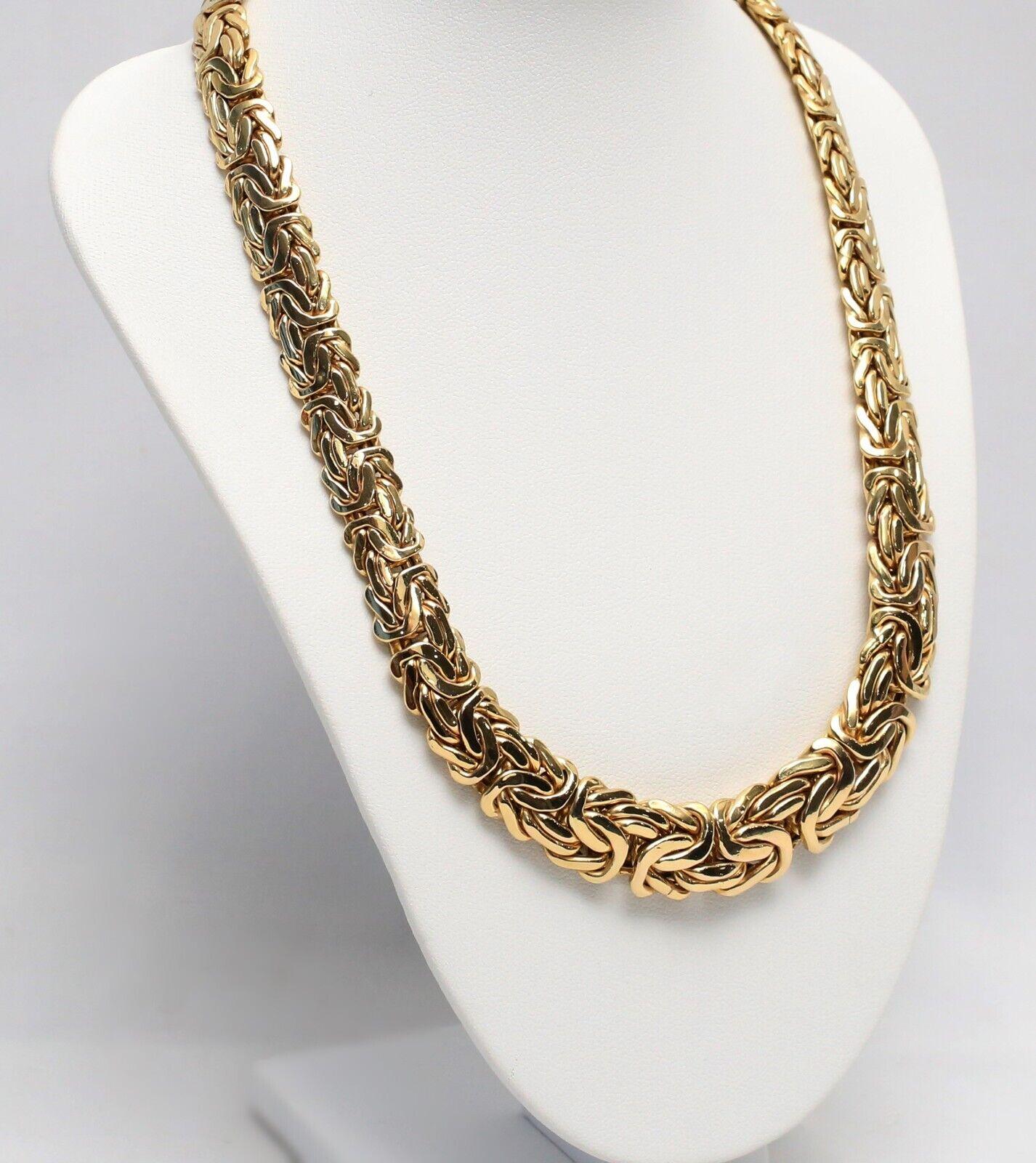 Milor 14k Yellow Gold Byzantine Necklace, 17 inches - 36.0g In Good Condition For Sale In Providence, RI