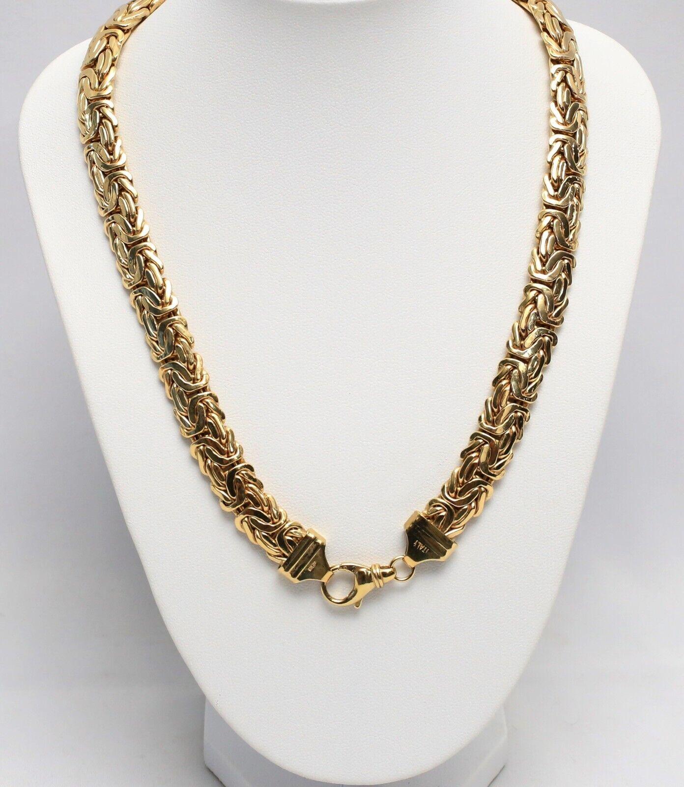 Women's or Men's Milor 14k Yellow Gold Byzantine Necklace, 17 inches - 36.0g For Sale