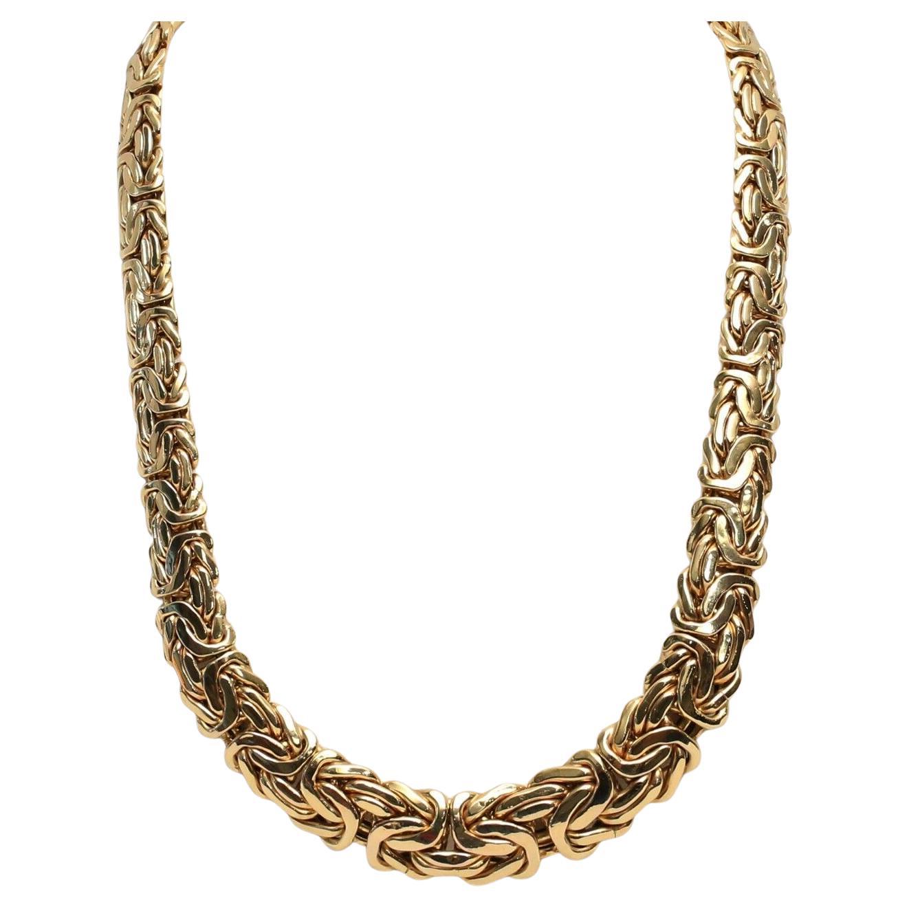 Milor 14k Yellow Gold Byzantine Necklace, 17 inches - 36.0g