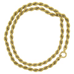 Milor 18K Gold 32" Long 7.8mm Wide Textured Rope Wrapped w/ Box Chain Necklace